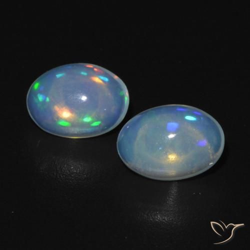 0.89 ct White Opal, 6.9 x 4.9 mm Oval Cut From Australia, Photo A