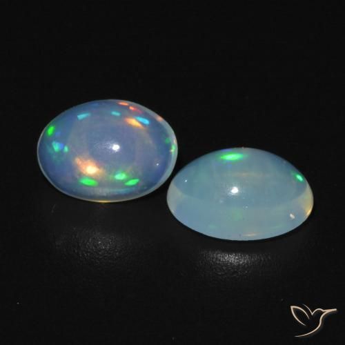 0.89 ctw White Opal Stones, Natural Opal in Oval Cabochon Shape for Sale