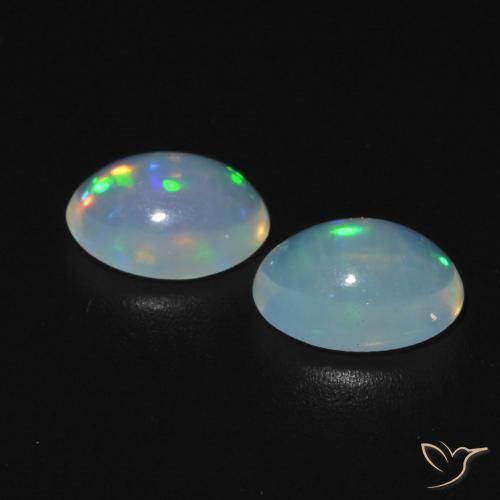 Opal Gemstones in 7 x 5 mm (calibrated) Size for Sale, Opal Stones in Bluish White Color