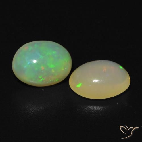 0.99 ctw Multicolor Opal Stones, Natural Opal in Oval Cabochon Shape for Sale