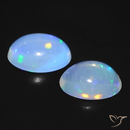 Opal Gemstones in 7 x 5 mm (calibrated) Size for Sale, Opal Stones in Bluish White Color