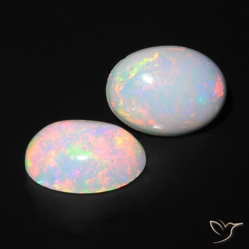 1.39 ctw Multicolor Opal Stones, Natural Opal in Oval Cabochon Shape for Sale