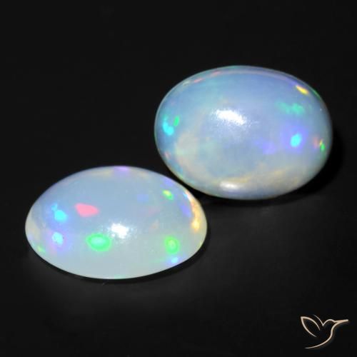 1.65 ctw Multicolor Opal Stones, Natural Opal in Oval Cabochon Shape for Sale