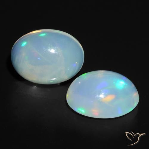 1.64 ctw Multicolor Opal Stones, Natural Opal in Oval Cabochon Shape for Sale