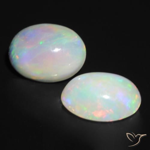 1.11 ctw Multicolor Opal Stones, Natural Opal in Oval Cabochon Shape for Sale