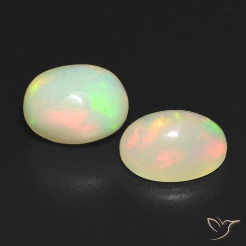 1.12 ctw Multicolor Opal Stones, Natural Opal in Oval Cabochon Shape for Sale