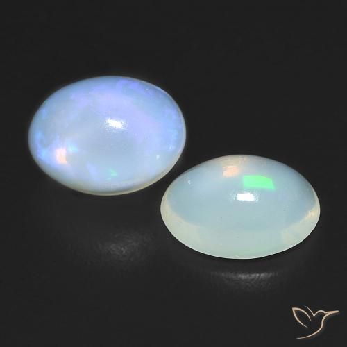 1.50 ctw Multicolor Opal Stones, Natural Opal in Oval Cabochon Shape for Sale