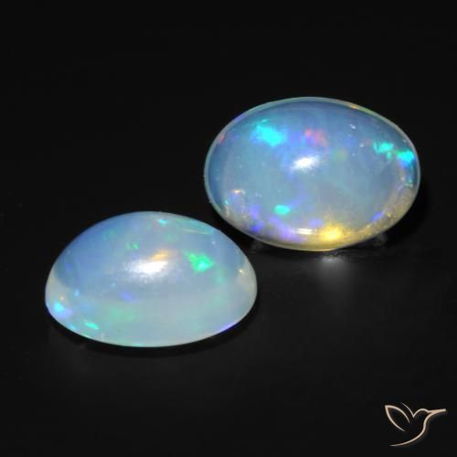 1.19 ctw Multicolor Opal Stones, Natural Opal in Oval Cabochon Shape for Sale