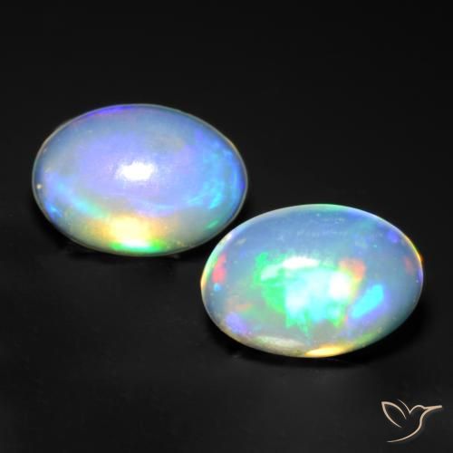 0.99ctw Natural Multicolor Opal, Oval, Transparent
