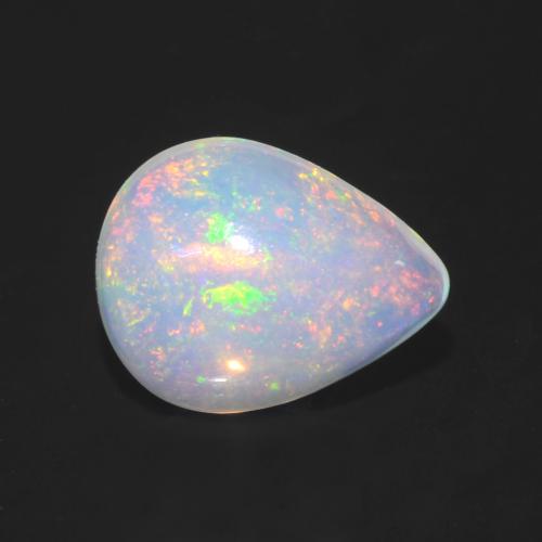 Multicolor Opal Gem - 0.9ct Pear Cabochon (ID: 548568)