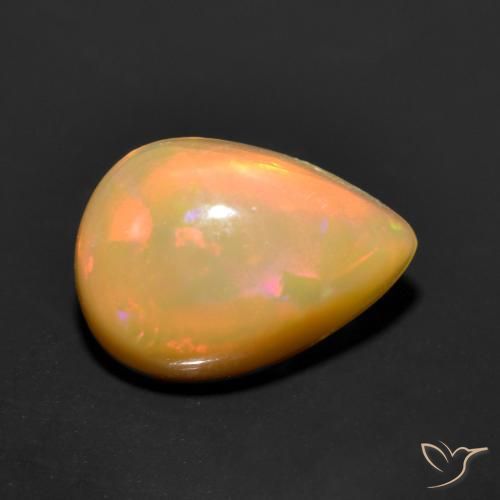 0.89 ct Multicolor Opal Stone, Natural Opal in Pear Cabochon Shape for Sale