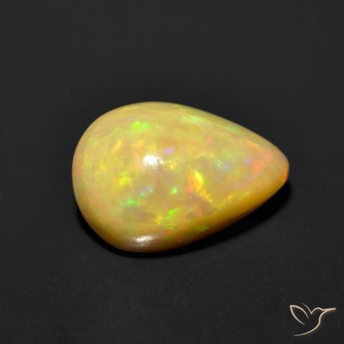 1.44 ct Multicolor Opal Stone, Natural Opal in Pear Cabochon Shape for Sale