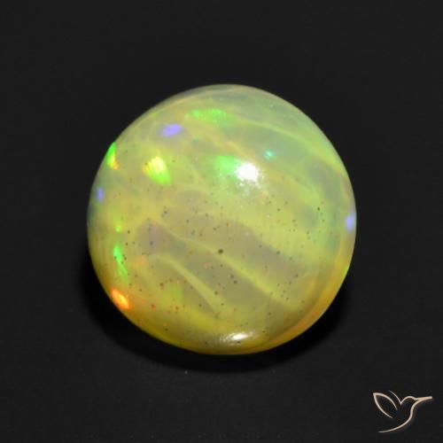0.85 ct Multicolor Opal Stone, Natural Opal in Round Cabochon Shape for Sale