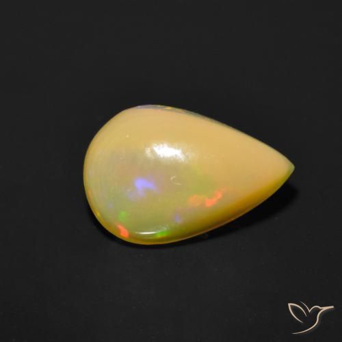 0.85 ct Multicolor Opal Stone, Natural Opal in Pear Cabochon Shape for Sale