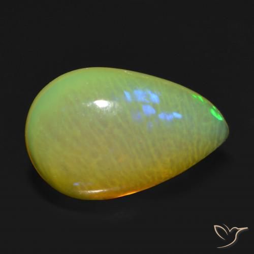 0.60 ct Multicolor Opal Stone, Natural Opal in Pear Cabochon Shape for Sale