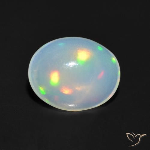 1.05 ct Multicolor Opal Stone, Natural Opal in Oval Cabochon Shape for Sale