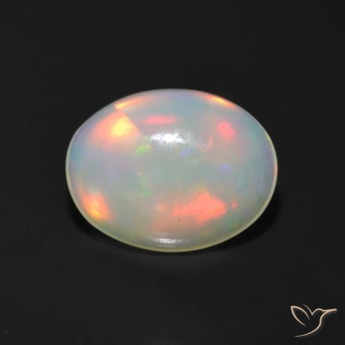 0.95 ct Multicolor Opal Stone, Natural Opal in Oval Cabochon Shape for Sale