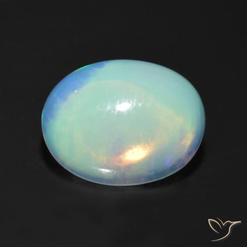1.38 ct Multicolor Opal Stone, Natural Opal in Oval Cabochon Shape for Sale