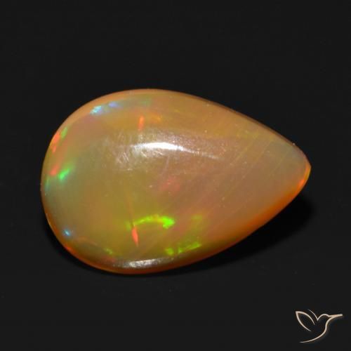 0.96 ct Multicolor Opal Stone, Natural Opal in Pear Cabochon Shape for Sale