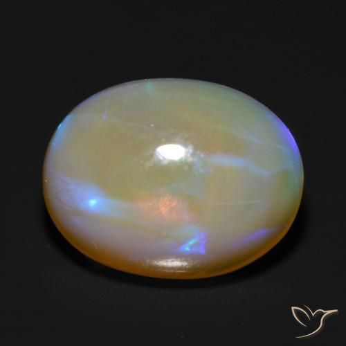 1.38 ct Multicolor Opal Stone, Natural Opal in Oval Cabochon Shape for Sale