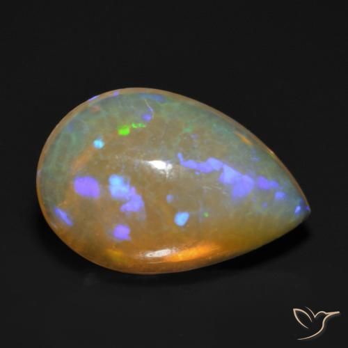 0.84 ct Multicolor Opal Stone, Natural Opal in Pear Cabochon Shape for Sale