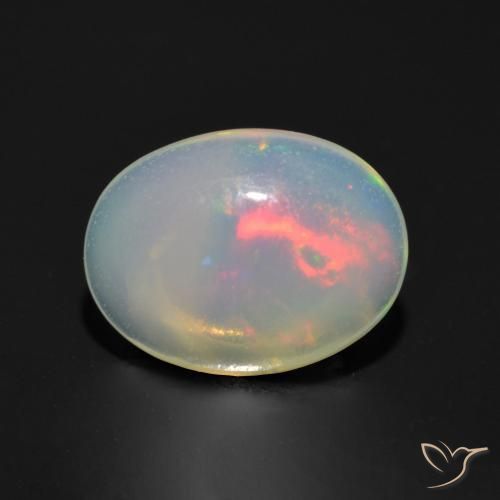 0.97 ct Multicolor Opal Stone, Natural Opal in Oval Cabochon Shape for Sale