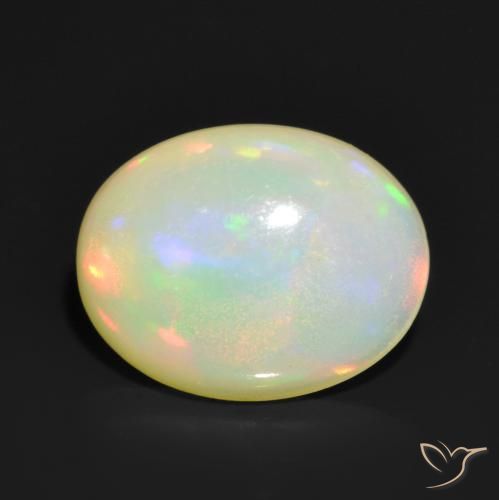 1.08 ct Multicolor Opal Stone, Natural Opal in Oval Cabochon Shape for Sale