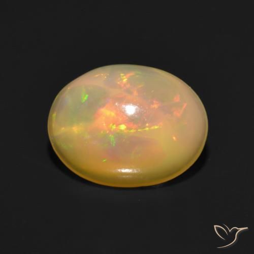 1.00 ct Multicolor Opal Stone, Natural Opal in Oval Cabochon Shape for Sale