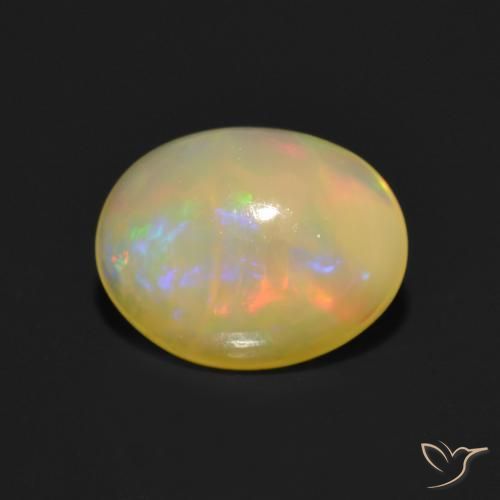 1.20 ct Multicolor Opal Stone, Natural Opal in Oval Cabochon Shape for Sale