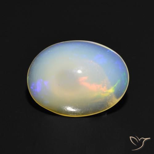 1.05 ct Multicolor Opal Stone, Natural Opal in Oval Cabochon Shape for Sale