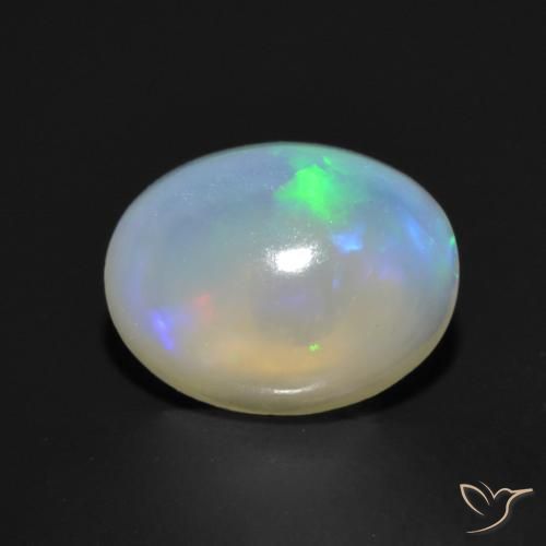 1.12 ct Multicolor Opal Stone, Natural Opal in Oval Cabochon Shape for Sale