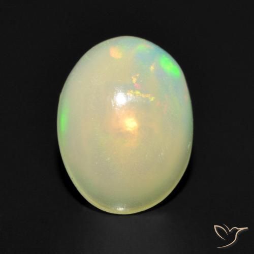 0.95ct Natural Multicolor Opal, Oval, Transparent, Photo A