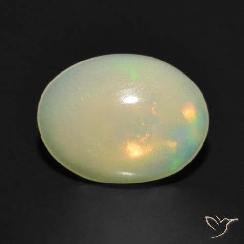 0.95 ct Multicolor Opal Stone, Natural Opal in Oval Cabochon Shape for Sale