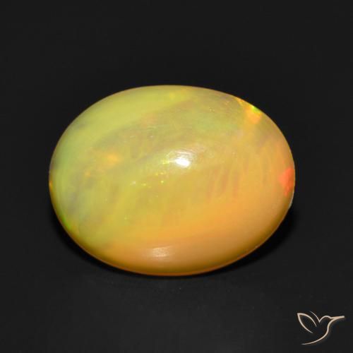 0.97 ct Multicolor Opal Stone, Natural Opal in Oval Cabochon Shape for Sale