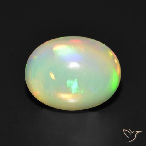 1.42 ct Multicolor Opal Stone, Natural Opal in Oval Cabochon Shape for Sale