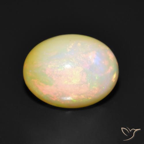 1.77 ct Multicolor Opal Stone, Natural Opal in Oval Cabochon Shape for Sale