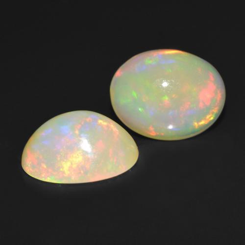 2.45 ctw Multicolor Opal Stones, Natural Opal in Oval Cabochon Shape for Sale