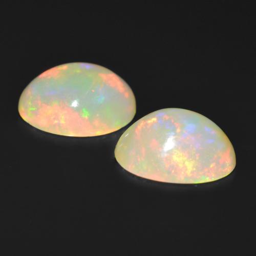 Opal Gemstones in 9 x 7 mm (calibrated) Size for Sale, Opal Stones in Multicolor Color