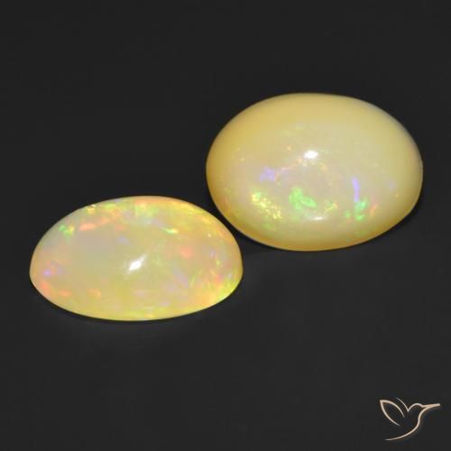 2.50 ctw Multicolor Opal Stones, Natural Opal in Oval Cabochon Shape for Sale