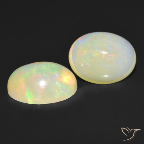 2.70 ctw Multicolor Opal Stones, Natural Opal in Oval Cabochon Shape for Sale