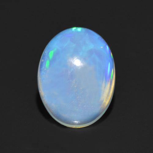 Bluish White Opal Gem - 1.2ct Oval Cabochon (ID: 556228)