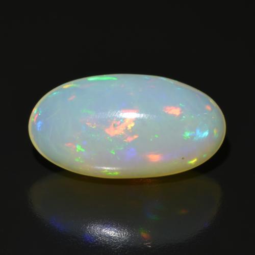 Многоцветный Опал Камень - 8.1ct Овал Кабошон (ID: 575993)