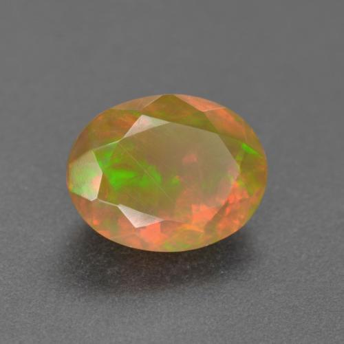 1.25 ct Multicolor Opal Stone, Natural Opal in Oval Facet Shape for Sale