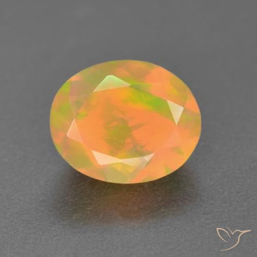 Opale Multicolore oval facet 1,32 ct d'Éthiopie, dimension 8,7 x 7,1mm, pierre gemme naturelle Non traité, pureté Translucide, 1 pièce Opale de couleur Multicolore, dureté Mohs de 5.5 à 6.5, Pierre de Cupidon, Photo A