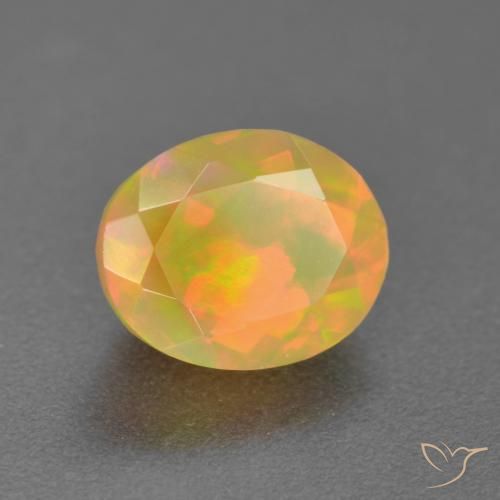 1.32 ct Multicolor Opal Stone, Natural Opal in Oval Facet Shape for Sale