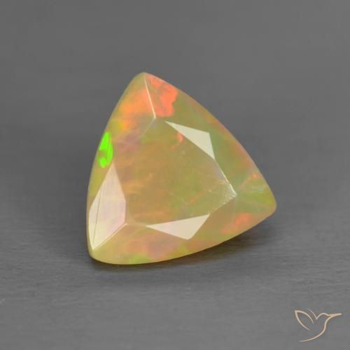 0.91 ct Multicolor Opal Stone, Natural Opal in Trillion Facet Shape for Sale