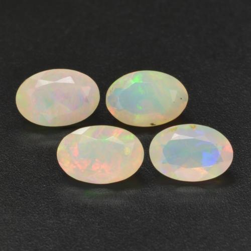 4pc 1 ct Oval Multicolor Opal Gemstones for Sale, 6.1 x 4.2 mm | GemSelect