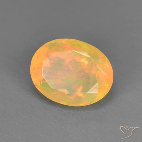 1.43 ct Multicolor Opal Stone, Natural Opal in Oval Facet Shape for Sale