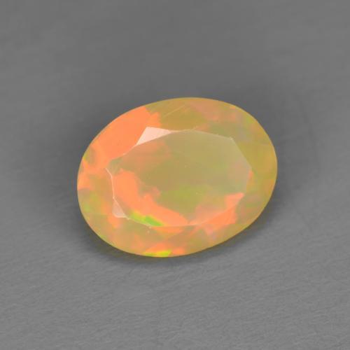 1.25 ct Multicolor Opal Stone, Natural Opal in Oval Facet Shape for Sale
