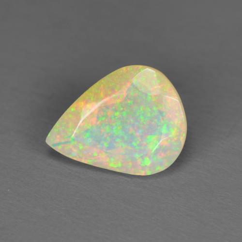 Ópalo Multicolor Corte en forma de pera de 9,1 x 7,1mm de Etiopía, peso de 1.1 ct, piedra preciosa natural No tratado en claridad Translúcido, Ópalo de 1 pieza - Color: Multicolor, dureza Mohs de 5.5 - 6.5, Piedra natal de octubre, Photo A